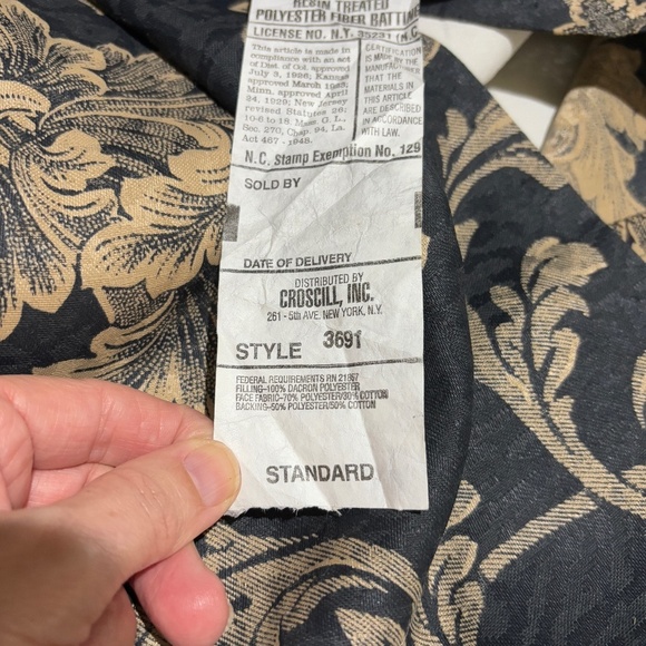 2 VTG Croscill Damask Jacquard STD. Pillow SHAMS 25 X 20 Rope detail Flanged USA - Picture 10 of 14